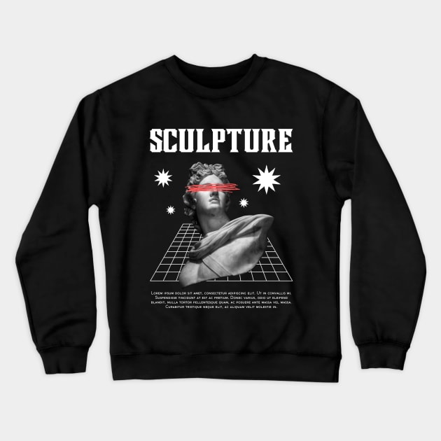 Black White Modern Sculpture T-Shirt Crewneck Sweatshirt by DesignVIP